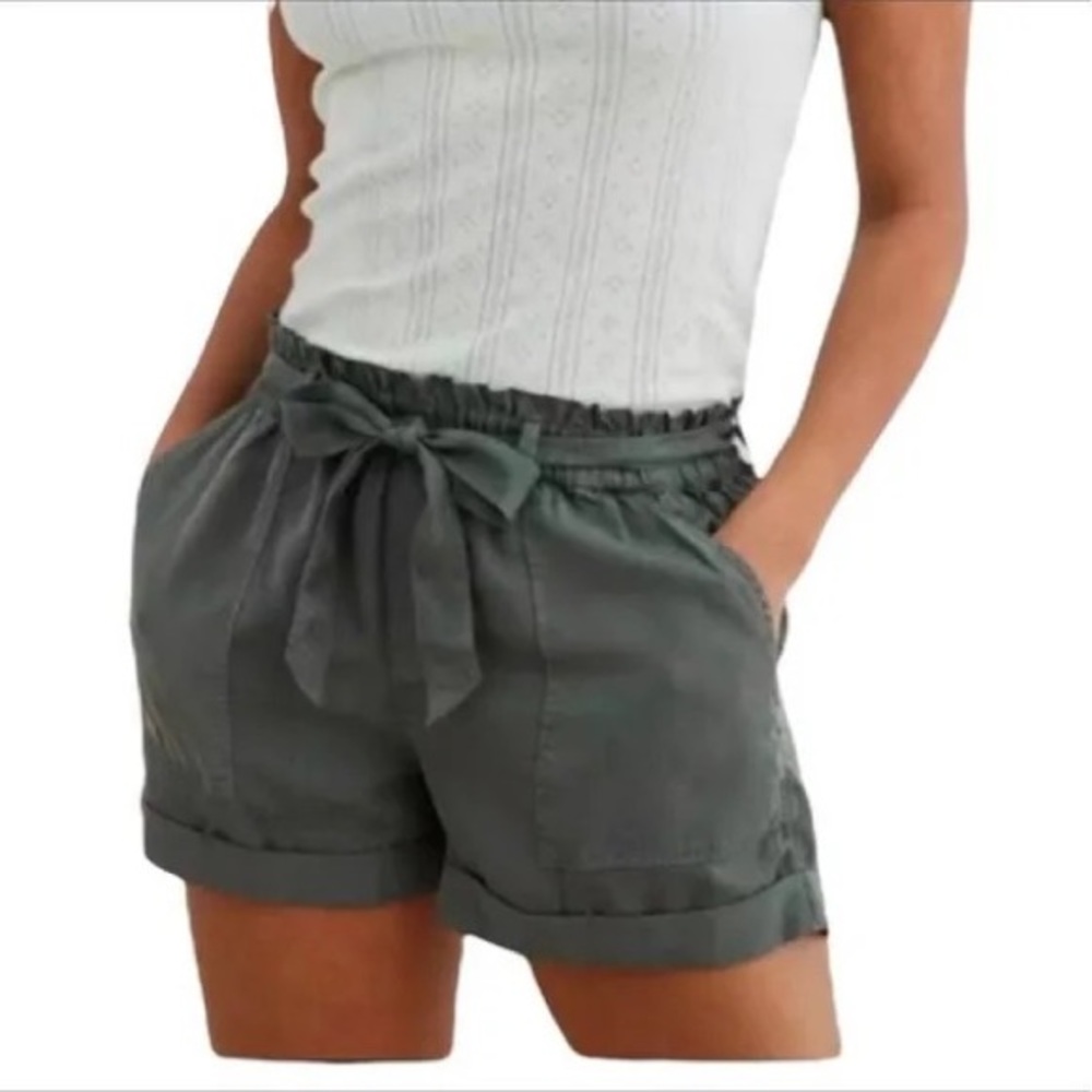 Aerie Paper Bag Shorts - Charcoal - Medium